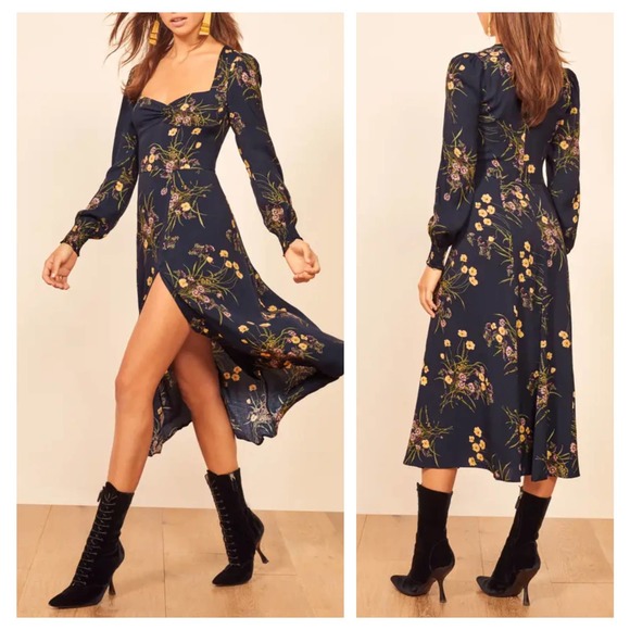 REFORMATION Wallflower Long Sleeve Midi Dress (12) - Picture 2 of 9